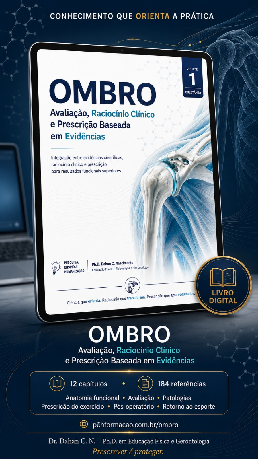 Arte do livro digital OMBRO: Avaliação, Raciocínio Clínico e Prescrição Baseada em Evidências, Volume 1