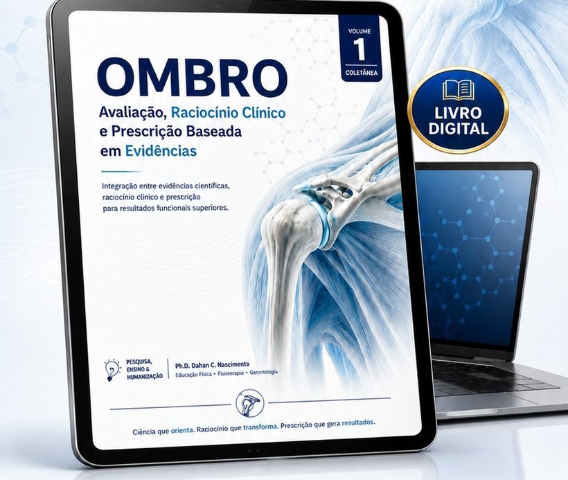 Livro digital OMBRO exibido em tablet e notebook